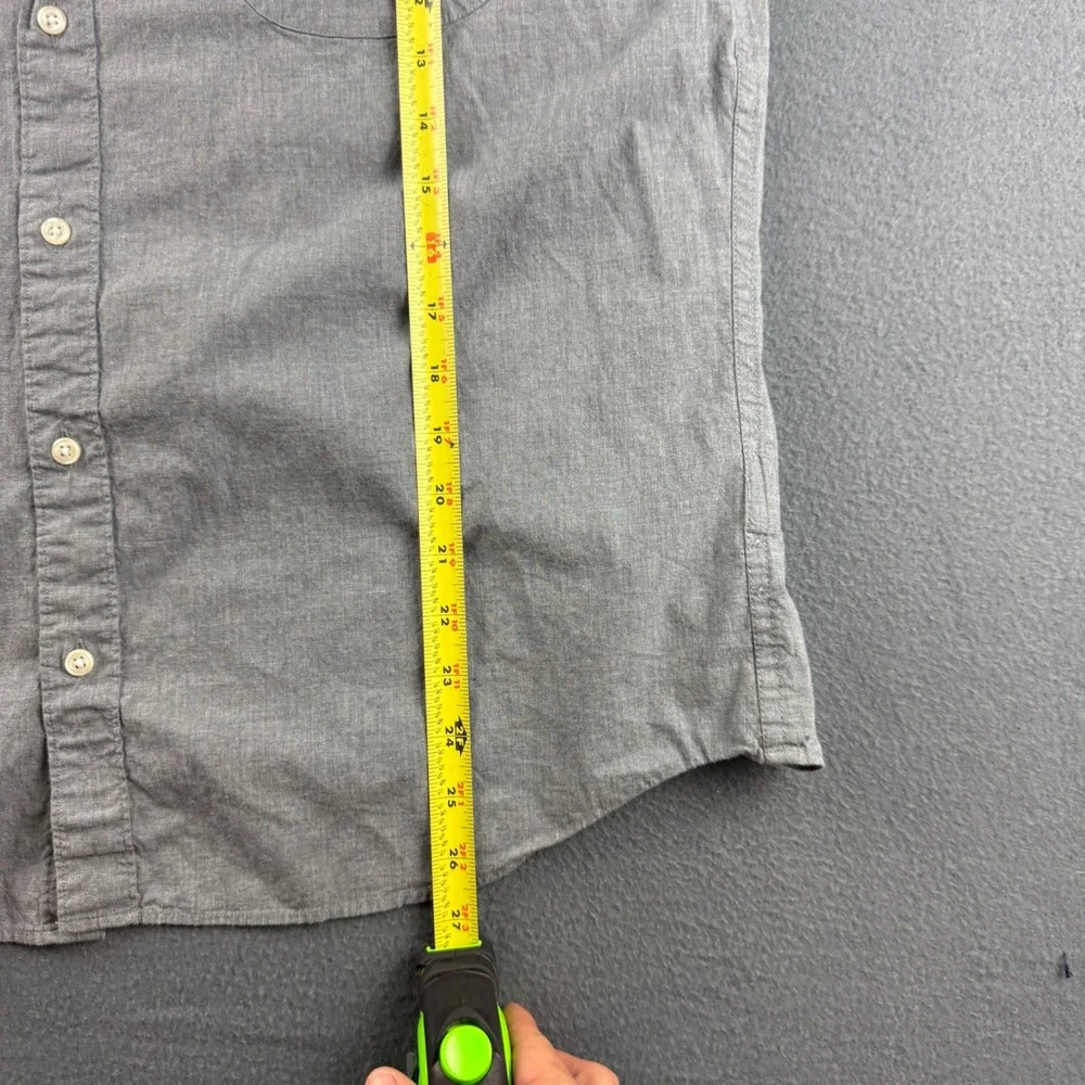 J. Crew Shirt Men's XL Gray Slim Untucked Secret Wash Organic Cotton Stretch